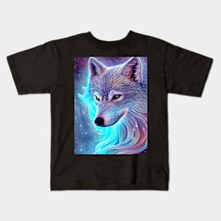 Luminous Snow Wolf Kids T-Shirt